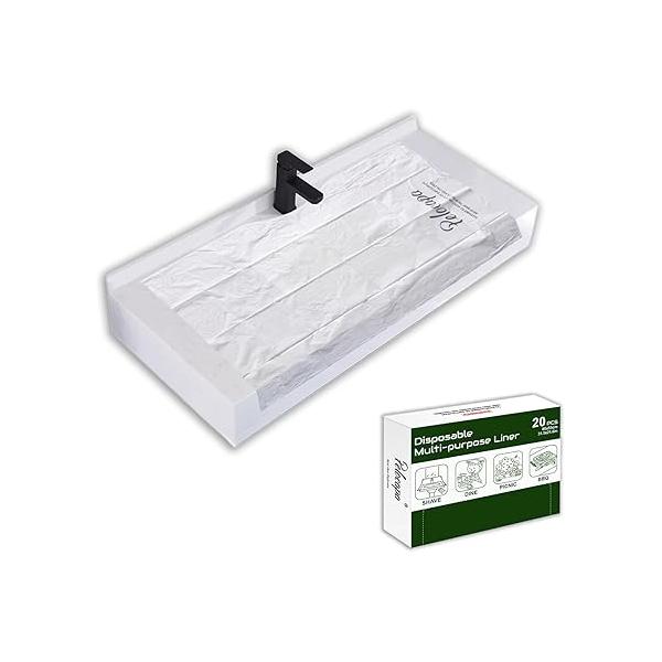 Disposable Hair Beard Catchers, Sink Liners for Trimming, 20 Pcs Large Covers Grooming