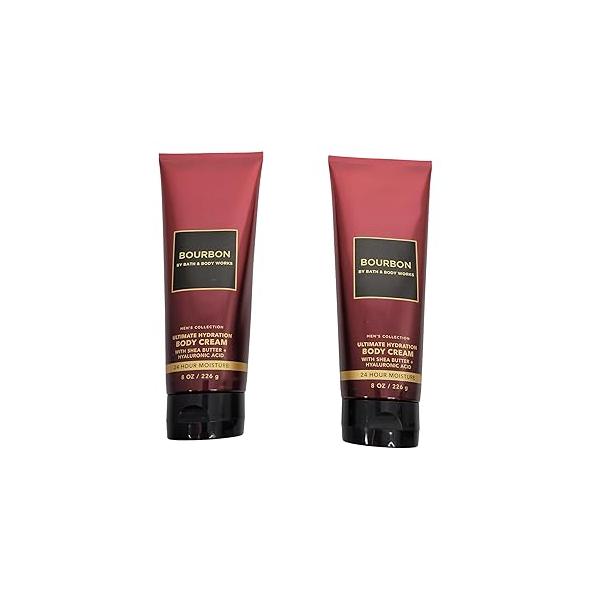 Bath and Body Works 2 Pack Men's Collection Ultra Shea Cream BOURBON. 8 Oz