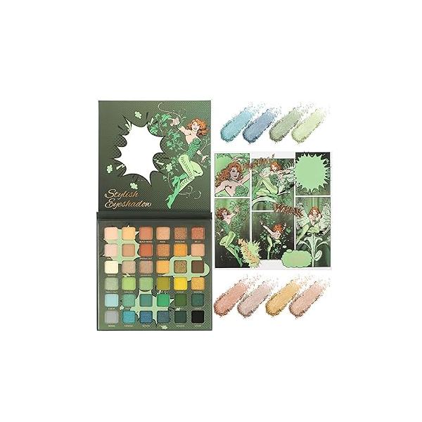 36 Colors Makeup Eyeshadow Palette, Colorful Matte Glitter Professional Waterproof Shimmer Highly Pigmented Powder Set(A)