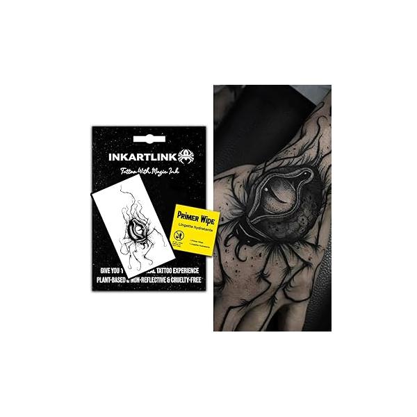 Temporary Tattoos, Semi Permanent Adult Art Designs, Waterproof Party Favors, Tattoo Stickers Realistic, No Adhesive, Lasts 1-2 Weeks (The devil is out of body)