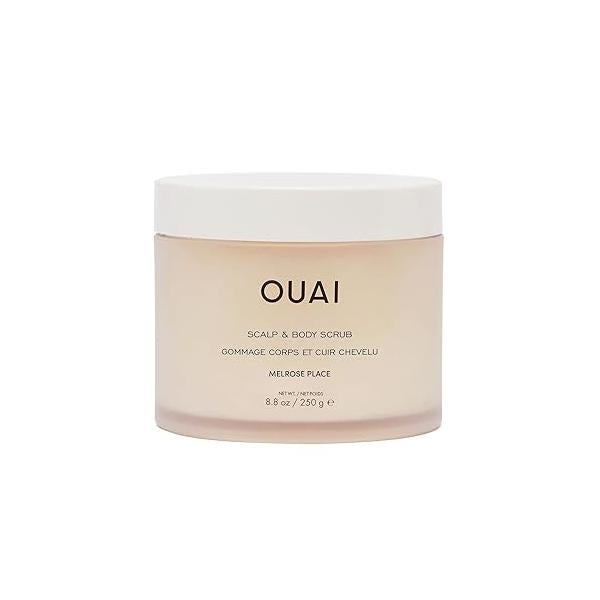 OUAI Scalp & Body Scrub, Melrose Place - Exfoliating Scrub with Sugar Coconut Oil Blend for Smooth, Moisturized Skin Gentle Exfoliator Removing Product Build Up (8.8 Oz)