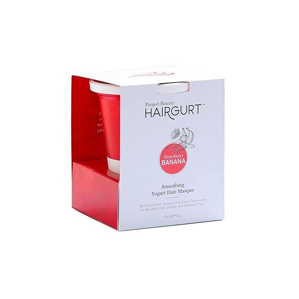 Strawberry Banana Smoothing Hair Mask for Color-Treated and Extremely Dry Damaged - Professional Deep Conditioning Treatment Intense Hydration Frizz Control Sulfate-Free 6 oz