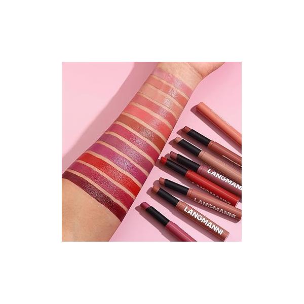 Jolilab 12Pcs Velvet Matte Lipstick Nude Soft Dark Color Stick High Pigmented Long-Lasting Waterproof Lip Balm Beauty Cosmetics Gift for Girls and Women(01#-12#)
