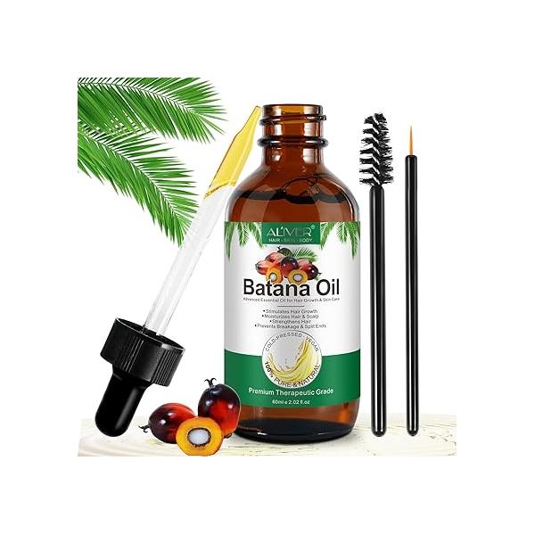 Batana Oil for Hair Growth - Pure Natural and Cold Pressed Hydrating & Repairing Dry, Damaged Skin Care, Face, Body