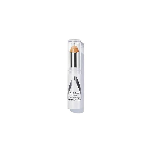 Almay Skin Perfecting Comfort Concealer, Face Makeup, Full Coverage, Natural Looking Finish, Cruelty-Free, Hypoallergenic, Dermatologist Tested, 120 Light, 1 Count