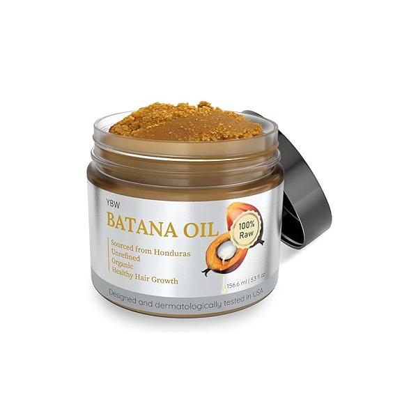 YBW Batana Oil for Hair Growth Dr. Sebi Organic, Natural, Pure and 100% Raw Paste from Honduras - Botana Enhances Thickness, Prevents Loss Men Women