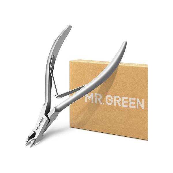 MR.GREEN Cuticle Nippers Nail Manicure Scissors Clippers Trimmer Dead Skin Remover Stainless Steel Cutters Beauty Tool With Pusher (Mr-1028+Pusher)