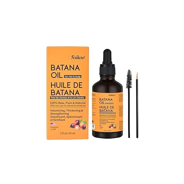 Batana Oil for Hair Growth Dr Sebi Organic, 100% Raw Pure & Natural Botana from Honduras, Deeply Nourishing Scalp Thicker and Stronger, 2 Fl Oz (2 Oz, Pure)