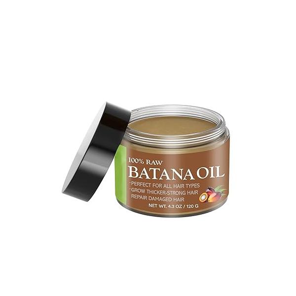 Batana Oil for Hair Growth: 100% Raw Natural Sourced from Honduras - Dr. Sebi Prevent Loss, Moisturize Scalp, Restore Dry Damanged 4.3 oz
