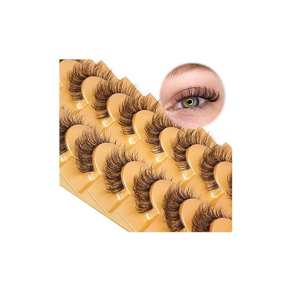 Anime Eyelashes Little Devil Spiky Manga Lashes 9 Pairs Thick Wispy Asian Japanese Style Makeup Cat Eye Doll Fake Strip by Mavphnee