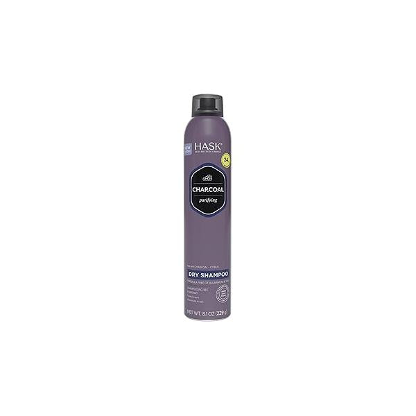 HASK Charcoal Purifying Dry Shampoo - Absorbs Oil, Purifies & Detoxifies Hair, Extends Time Between Washes, No Sulfates or Parabens, Cruelty-Free 8.1oz