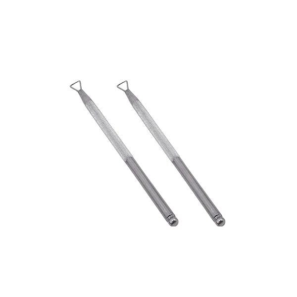 2Pcs Silver Stainless Steel Nail Art Remover Tool Triangle Cuticle Peeler Scraper Remove Gel Polish Pushers Tools and Accessories,Foot, Hand Care