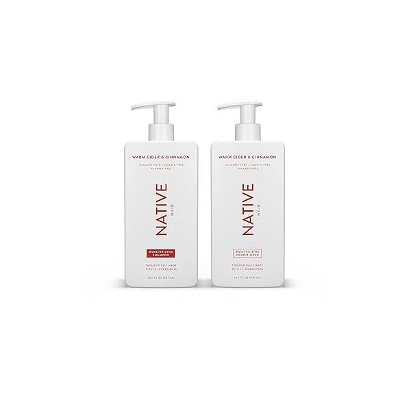 Native Warm Cider & Cinnamon Shampoo and Conditioner Contain Naturally Derived Ingredients | All Hair Types, Color Treated, Fine to Dry Damaged, Sulfate Dye Free - 2-Pack