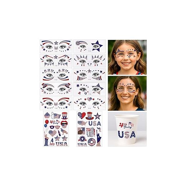 20 Sheets Face & Body Pride Temporary Tattoos-Rainbow LGBT Gay Stickers for Parades, Equality Events Festivals-Waterproof, Skin-Friendly Adults&Kids(10 Eye Designs + 10 Body)