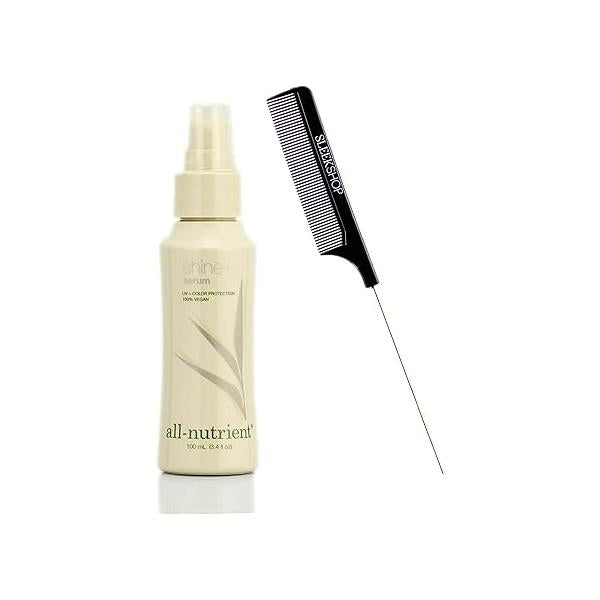 All Nutrient Shine + Serum, Adds Hair Gloss and Radiance (w/Sleek Comb) Oil, UV+ Color Protection, 100% Vegan (3.4 OZ / 100 ML SIZE)