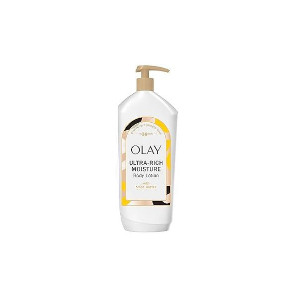 Olay Body Lotion for Women, Ultra Rich Moisture, 24hr Moisturizing & Deep Hydration, Absorbs Instantly, Penetrating Vitamin B3 Complex, For All Skin Types, Shea Butter Scent, 18 fl oz