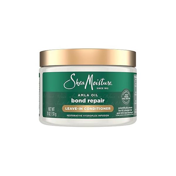 SheaMoisture Bond Repair Leave-In Conditioner AmlaOil Protects Against Damage & Strengthens Hair Bonds with Hydroplex Technology For Less Breakage Restorative HydroPlex Infusion 11fl oz