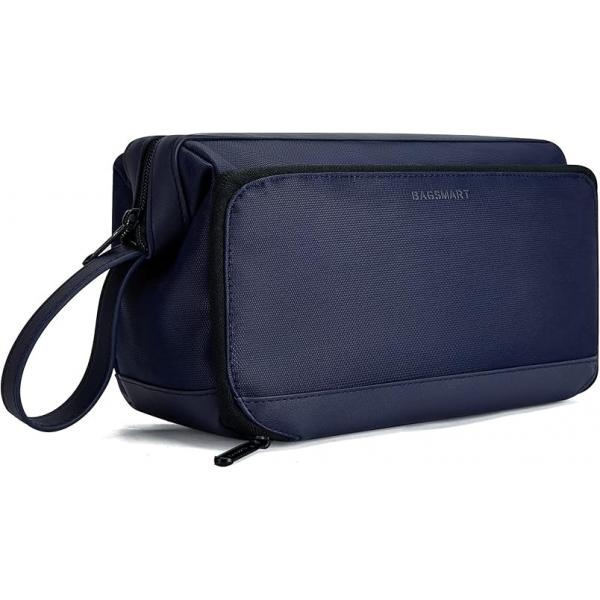 BAGSMART Toiletry Bag for Men, Wide Opening Dopp Kit Water Resistant Shaving Hygiene Organizer Bathroom, Travel Essentials, Black