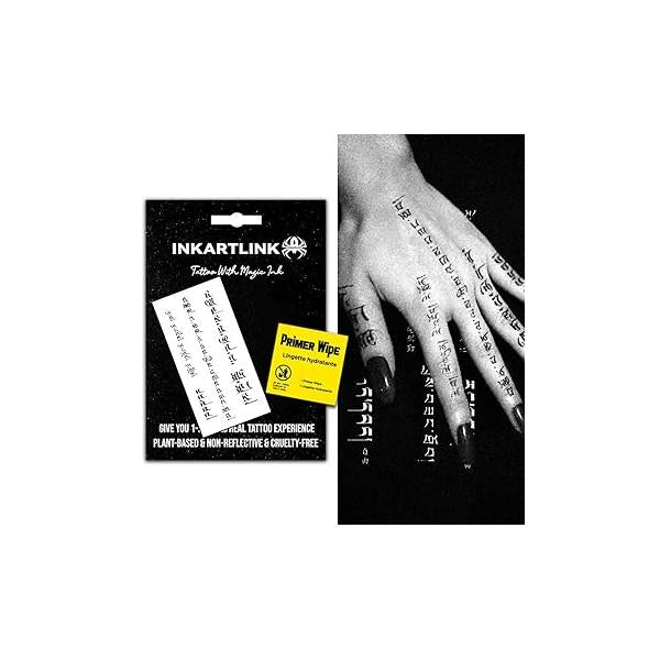 Temporary Tattoos, Semi Permanent Adult Art Designs, Waterproof Party Favors, Tattoo Stickers Realistic, No Adhesive, Lasts 1-2 Weeks (The devil is out of body)