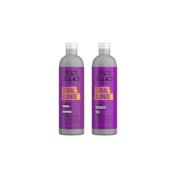 Bed Head by TIGI Keratin Shampoo and Conditioner Set for Damaged Blonde Hair, Serial Hair Care with Hydrolyzed Keratin, 25.36 fl oz, 2 pack