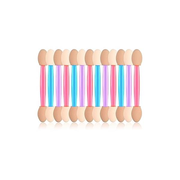 MORGLES Eyeshadow Applicators Double Sided, 50PCS Brush 2.4 Inch Makeup Applicator Sticks for Women Girls, Black