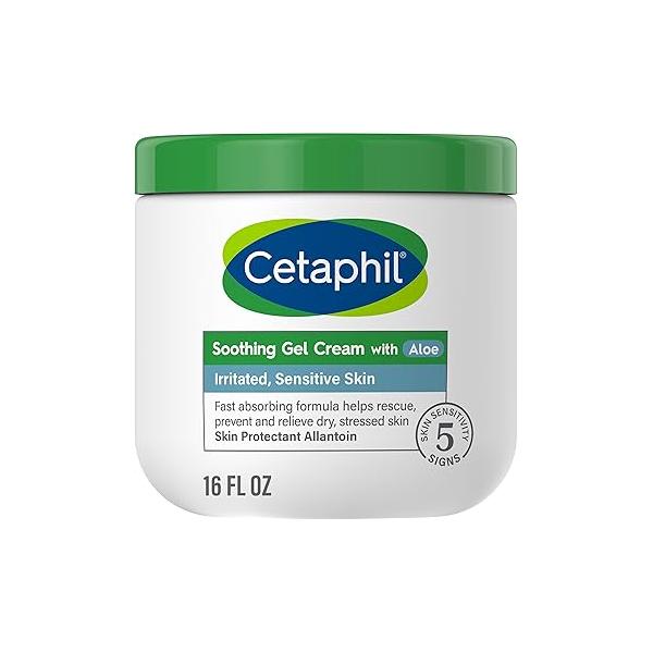 Cetaphil Soothing Gel-Cream with Aloe Instantly Soothes and Hydrates Sensitive Skin, Fragrance Paraben Free, 16 oz