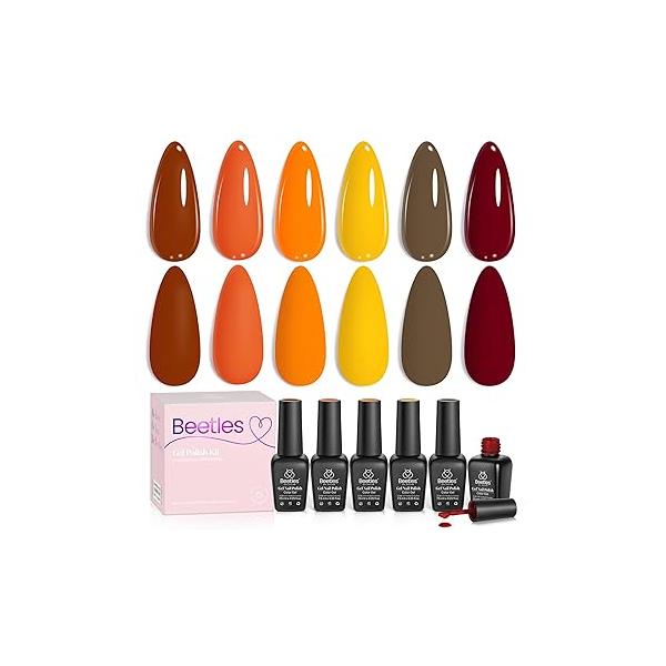 Beetles Pink Gel Nail Polish Set - 6 Colors Shimmer Kit Hot Pearl White Glitter Color Reverie Collection Soak Off Uv LED Lamp Gift for Women & Girls