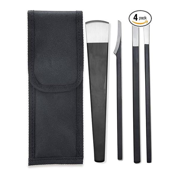 4PCS Pedicure Knife Set, Ingrown Toenail Removal Kit, Callus Shaver Tools, Professional Foot Scraper, for Dead Skin (6.3in)