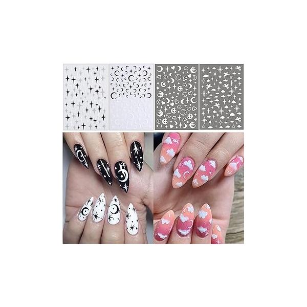24 Sheets Summer Nail Art Stickers, Palm Tree Beach Water Transfer Decals, 3D Anchor Design DIY Manicure Decorations for Women Girls