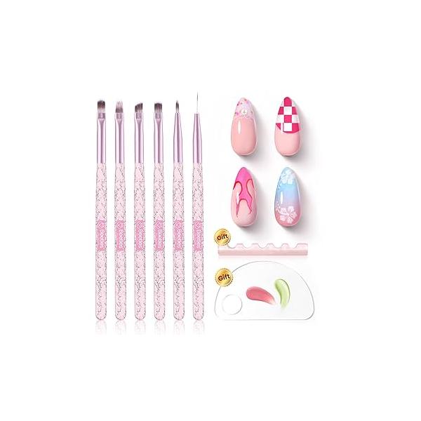 Beetles 3D Nail Art Brushes, Dual-ended Silicone Manicure Tool, Gold Chrome Powder, 15mm Liner Brush, Dotting Tool with Flowers Bowknot Mold, Pearls, for Design Carving Drawing Effect