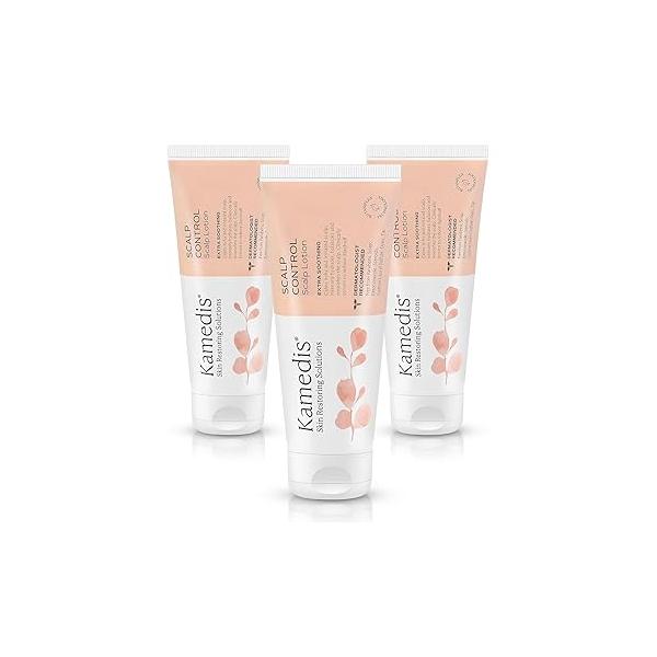 KAMEDIS Moisturizer Leave-On Botanical Scalp Lotion. For Dandruff, Dry, Itchy, Flaky and Sensitive Skin. Over-Night Head Mask, Parabens Free. 3.38 Fl Oz. (Scalp Lotion (3pk))