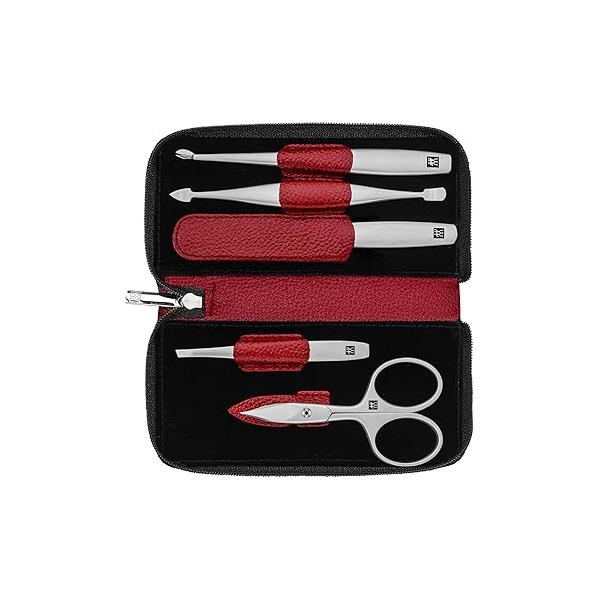 ZWILLING Beauty TWINOX 6-pc Manicure Set with Red Leather Case, Asian Competence, Gift