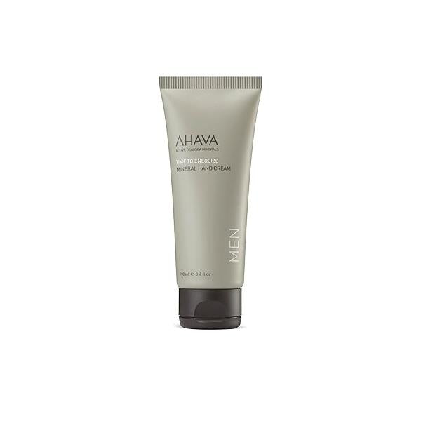 AHAVA Men's Mineral Hand Cream - Nourishing & Fast-Absorbing, Smoothes Relieves Hands, Prevents Dryness, enriched with G-Force: Ginger Root, Ginseng, Ginkgo Biloba Leaf Green Tea, 3.4 Fl.Oz