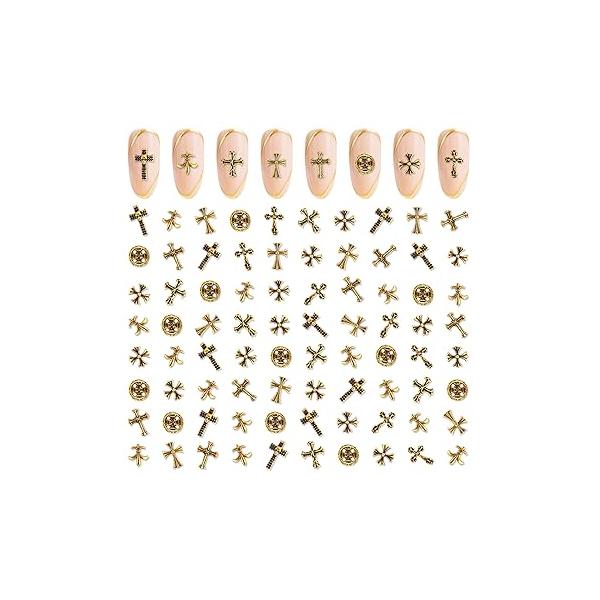 Artdone Nail Art Studs Kit, 12 grids 8 Colors 3D Charms and Pink Mix White Star Heart Moon Cute Jewels for DIY Decoration with Pickup Tools