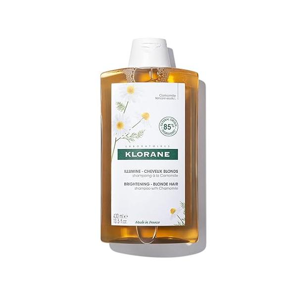 Klorane Brightening Shampoo with Chamomile - Enhances Highlights and Brightens Blonde Hair Softens Shine Ultra-Gentle Formula Dermatologist-Tested, Vegan