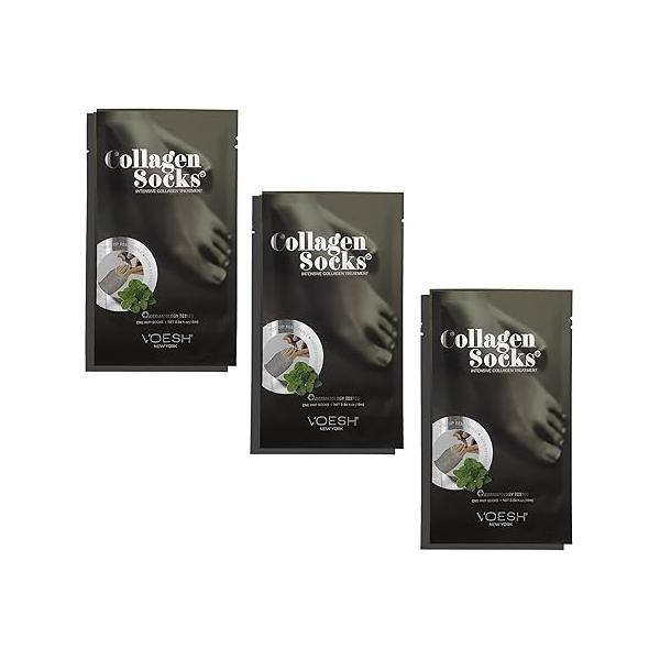 VOESH Collagen Socks, Socks for Dry Feet, Cracked Heel Repair, Moisturizing Spa Pedicure Treatment, Foot Peel Masks, Vegan