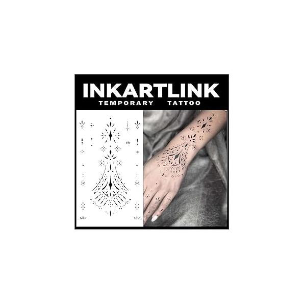 Temporary Tattoos, 2 Sheets Medium Semi Permanent Tattoo Adult Art Design Waterproof Temp Party Favors Realistic Look, No Adhesive, Reflection, Lasts 1-2 Weeks Black (Lotus)