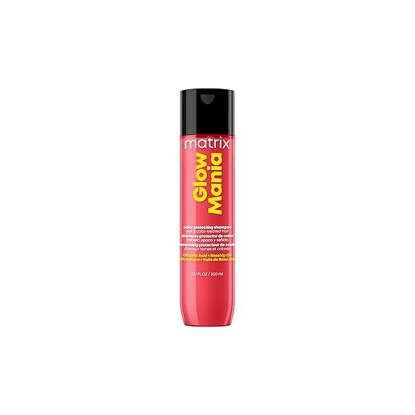 MATRIX Glow Mania Shampoo - Enhances Shine, Preserves and Protects Color Vibrancy, For Dull Color-Treated Hair, Sulfate-Free, With Glycolic Acid & Rosehip Oil