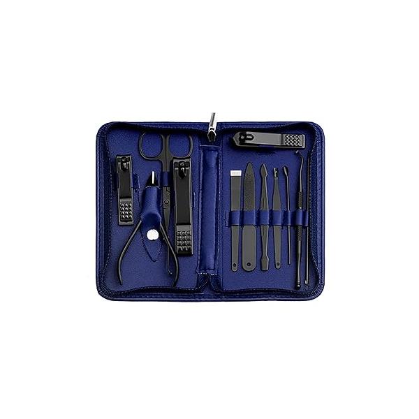 Nail Kit, Manicure Care Kit For Women, Pedicure Set, Clippers Toenail Professional Green Travel Case, Set of 12.