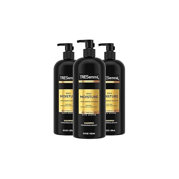 TRESemmé Rich Moisture Hydrating Shampoo 3 Count for Dry Hair Formulated With Pro Style Technology 28 Fl Oz