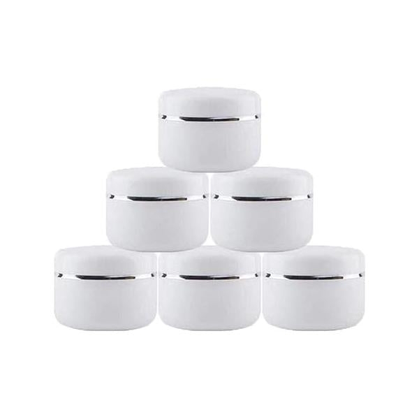 20g/50g/100g Refillable Make-up Cosmetic Jars White Plastic Jar with Dome Lid Empty Face Cream Lip Balm Lotion Storage Container Case Pot (Pack of 6) (50g)