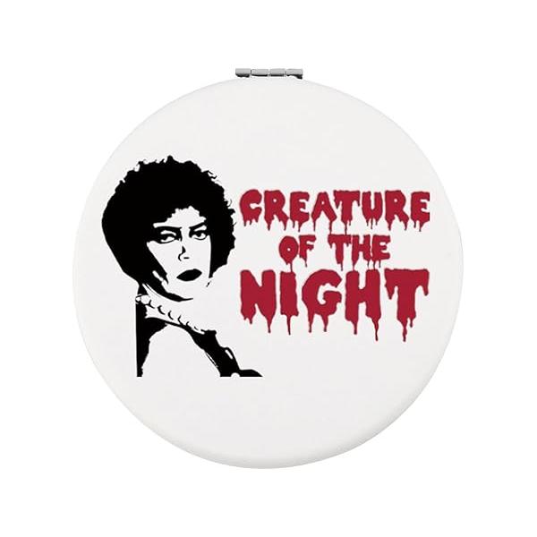 BLEOUK Horror Compact Mirror Musical Movie Fans Gift Themed Pocket Makeup Travel (Creature Night 1)