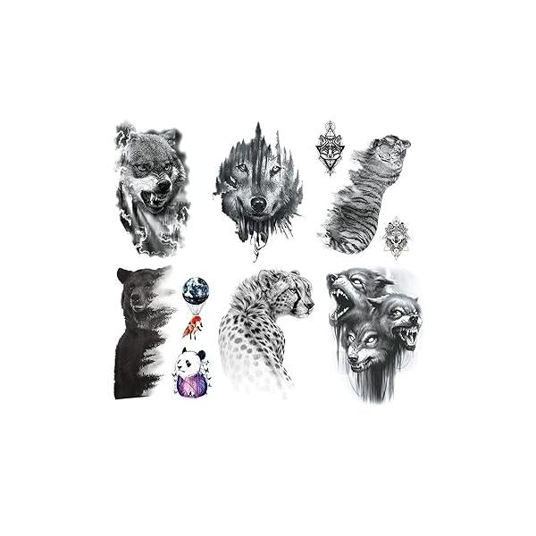 6 Sheets Temporary Tattoos Large Koi Fish Body Sticker for Men Women Waterproof Fake