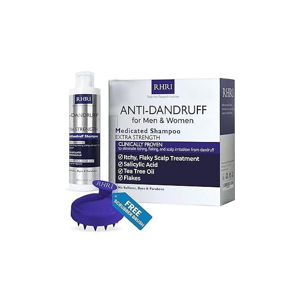 Anti Dandruff Shampoo for Men & Women | Extra Strength Medicated with 2% Salicylic Acid and Tea Tree Oil Itchy, Dry Scalp, Flakes Build-Up Sulfate Free 200ml