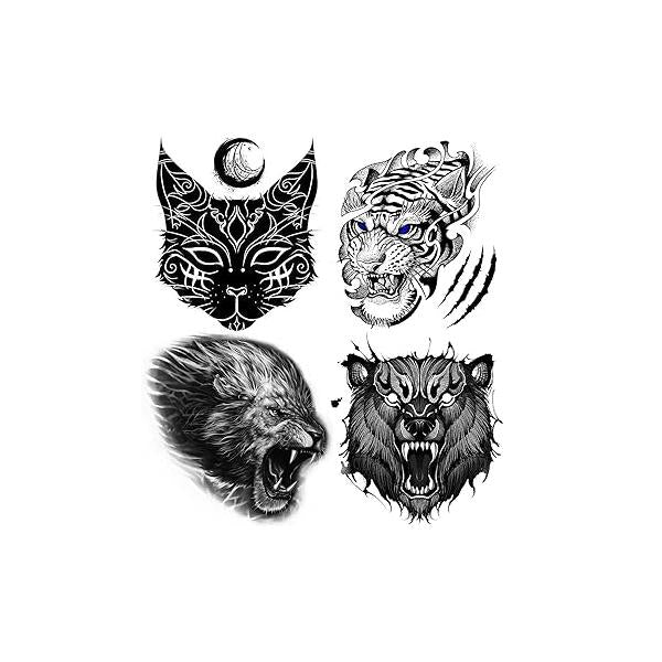 2 Sheets Waterproof Hand Back Body Art Temporary Tattoos Stickers Sun Moon