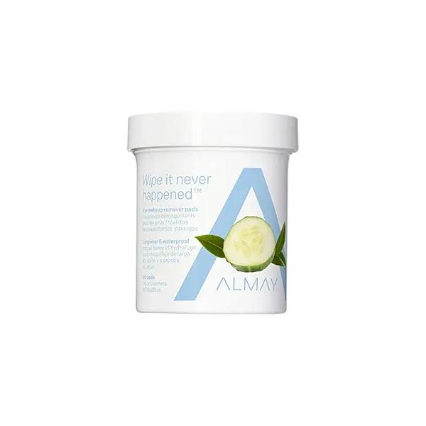 Almay Longwear & Waterproof Eye Makeup Remover Pads, Hypoallergenic, Cruelty Free, Ophthalmologist Tested, 80 Pads