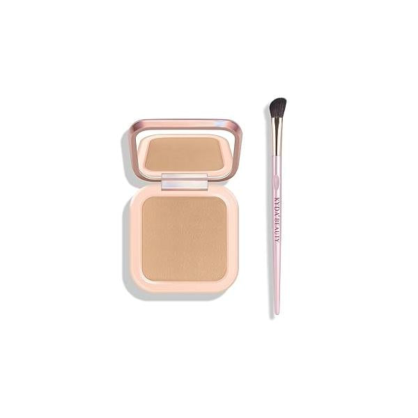 KYDA Face Highlighter Palette, High Glossy Illuminator Narutal Glow Finish, Pearl Shimmer Smooth Baked Powder, Lasting Sparkling Makeup-SUN GLOW