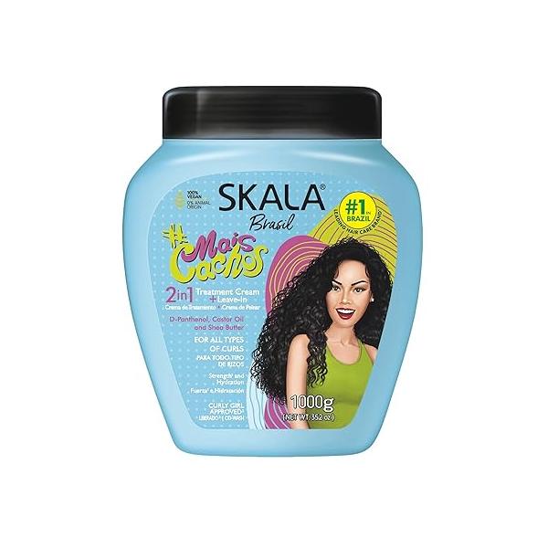 SKALA Mais Cachos for hair type 3ABC - 2 IN 1 Conditioning Treatment Cream & To Comb 35.2oz, BLUE