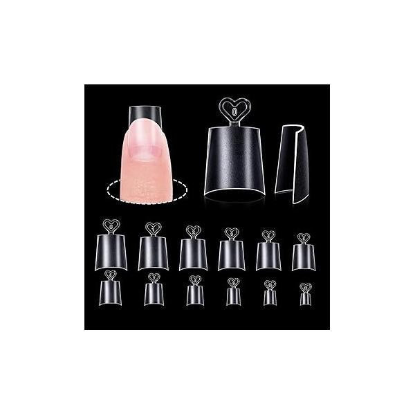 MEKK Brand, 500PCS Ballerina Coffin Nails, Full Cover Long Fake 10 Sizes, Acrylic Nail Tips for Salons & DIY Art