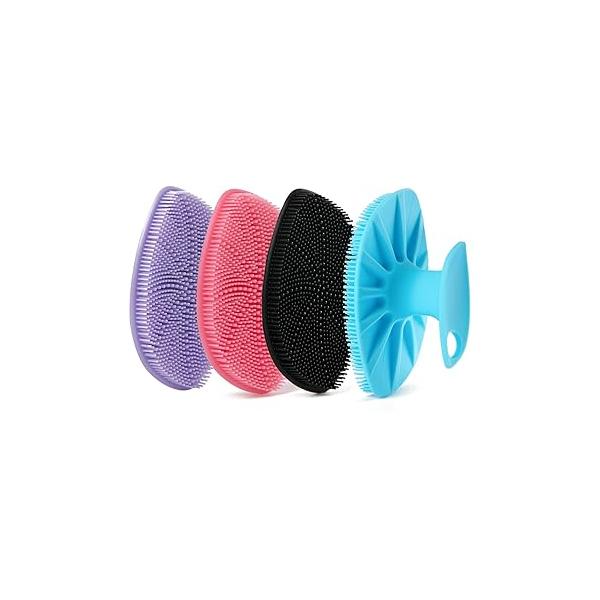 Baby Bath Brush, Exfoliating and Massaging Cradle Cap Brushes - Silicone Scrubber for Newborns,Babies Essential Dry Skin, Eczema (Mix-4color)